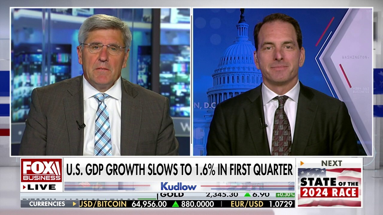 Economists Steve Moore and Michael Faulkender discuss the U.S. economy growing at a slower pace than expected at the beginning of 2024 on 'Kudlow.'