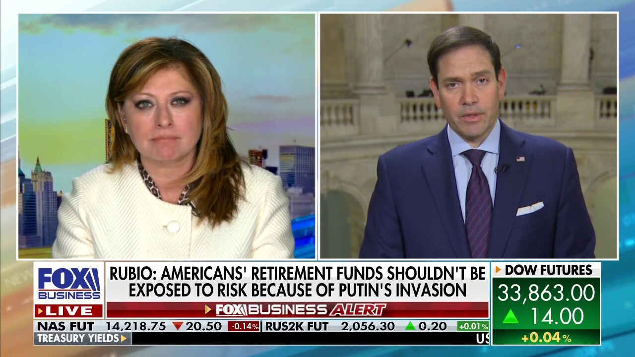 Rubio on bill to protect US retirement funds from Russia investments