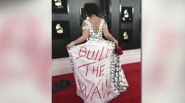 Joy Villa wears Trump ‘Build The Wall' dress’ to Grammys