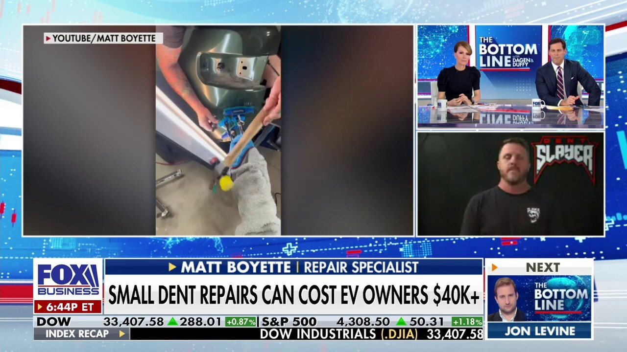 All Out Paintless Dent Removal owner Matt Boyette joins 'The Bottom Line' to explain the high costs for small fixes on electric vehicles.