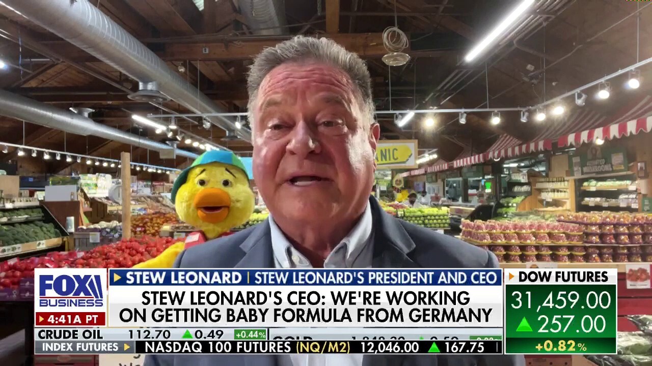 Stew Lenoard’s president and CEO Stew Leonard discusses his company’s efforts to sell baby formula in its stores for the first time amid the nationwide shortage.