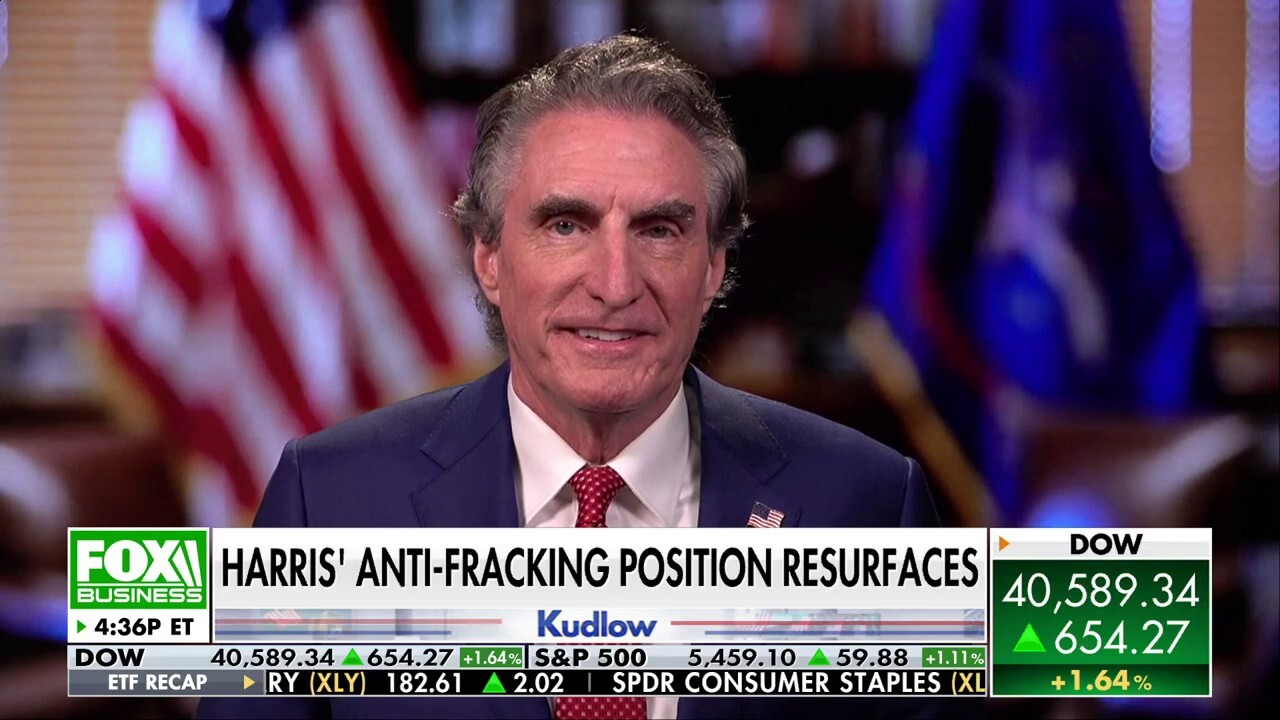  Gov. Doug Burgum, R-N.D., reacts to Vice President Kamala Harris advocating for far-left policies on Kudlow.