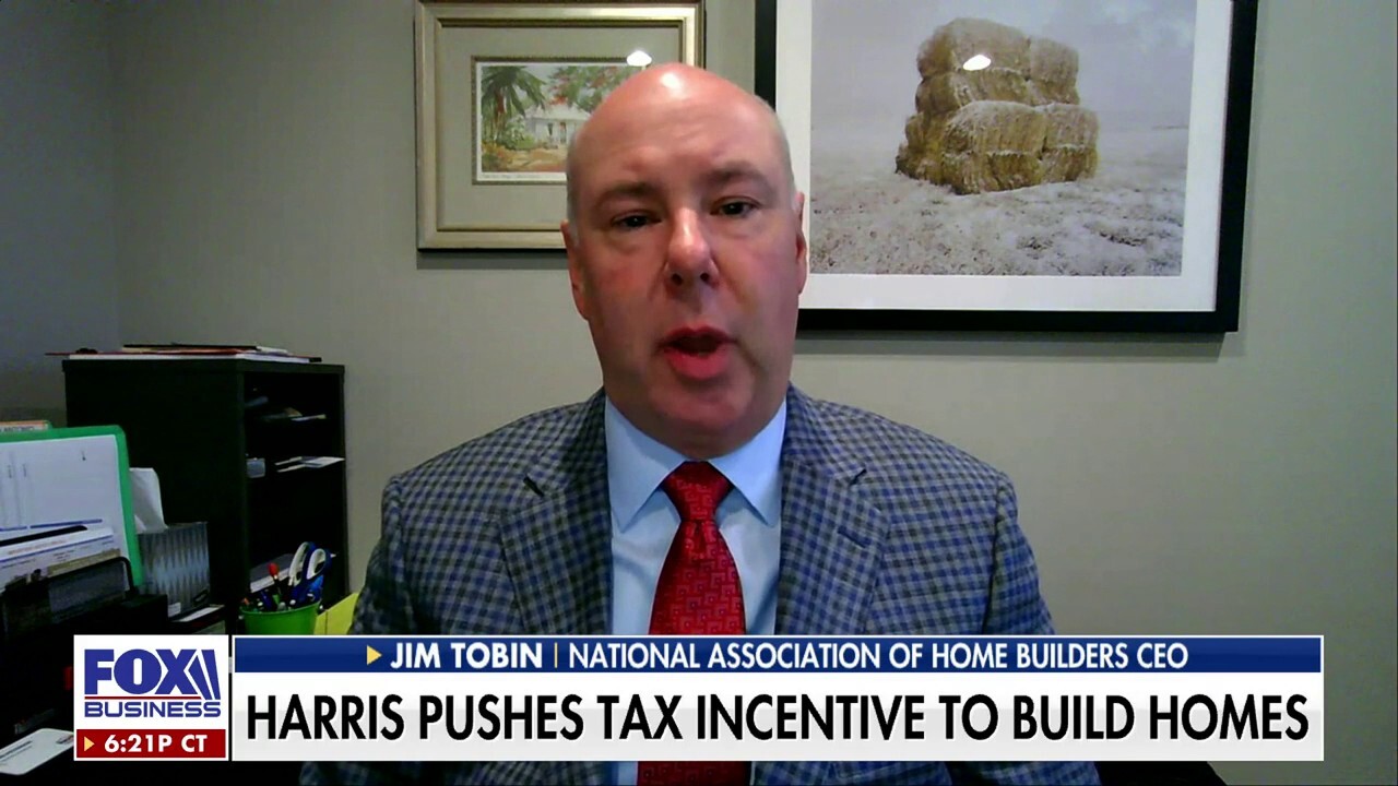 National Association of Home Builders CEO Jim Tobin discusses Vice President Kamala Harris pushing a tax incentive to build homes on ‘Maria Bartiromo’s Wall Street.’