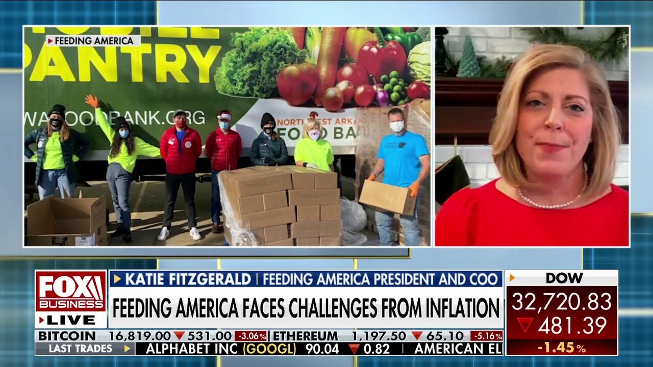 Feeding America president and COO Katie Fitzgerald discusses how increased food prices are affecting America's food banks on 'Cavuto: Coast to Coast.'