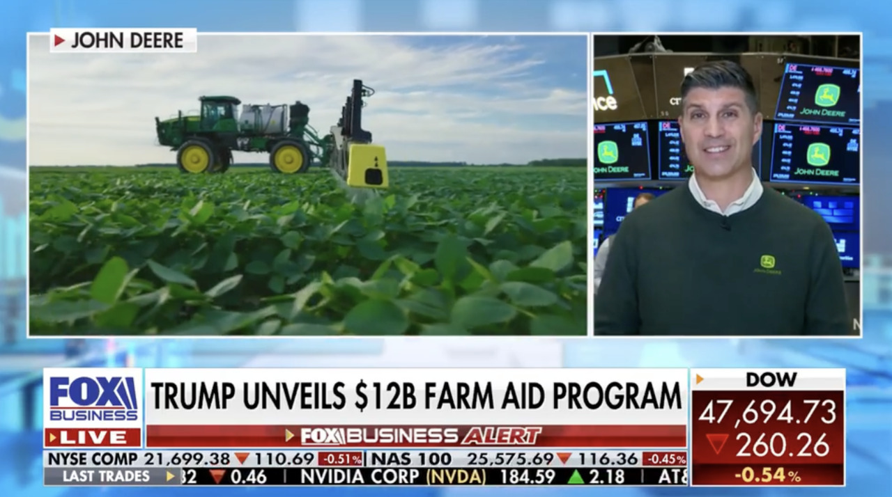John Deere & Company CFO and senior vice president Josh Jepsen discusses the companys Investor Day, highlighting the future of farming with autonomous tractors and See & Spray technology on The Claman Countdown.