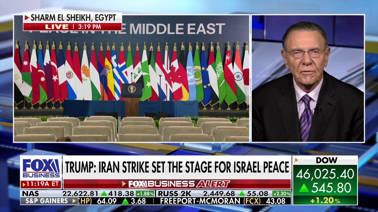 Fox News senior strategic analyst Gen. Jack Keane (ret.) discusses President Donald Trumps Israel-Hamas peace deal and the state of Irans nuclear program on Varney & Co.