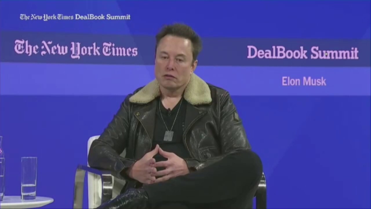 Tesla CEO and X CEO Elon Musk discussed TikTok at the 2023 DealBook Summit in New York on Wednesday. Credit: New York Times DealBook Summit