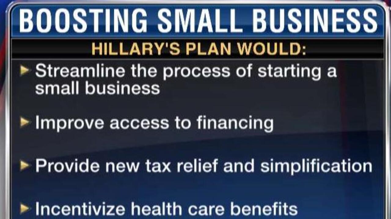Clinton previews plan to jump start small biz