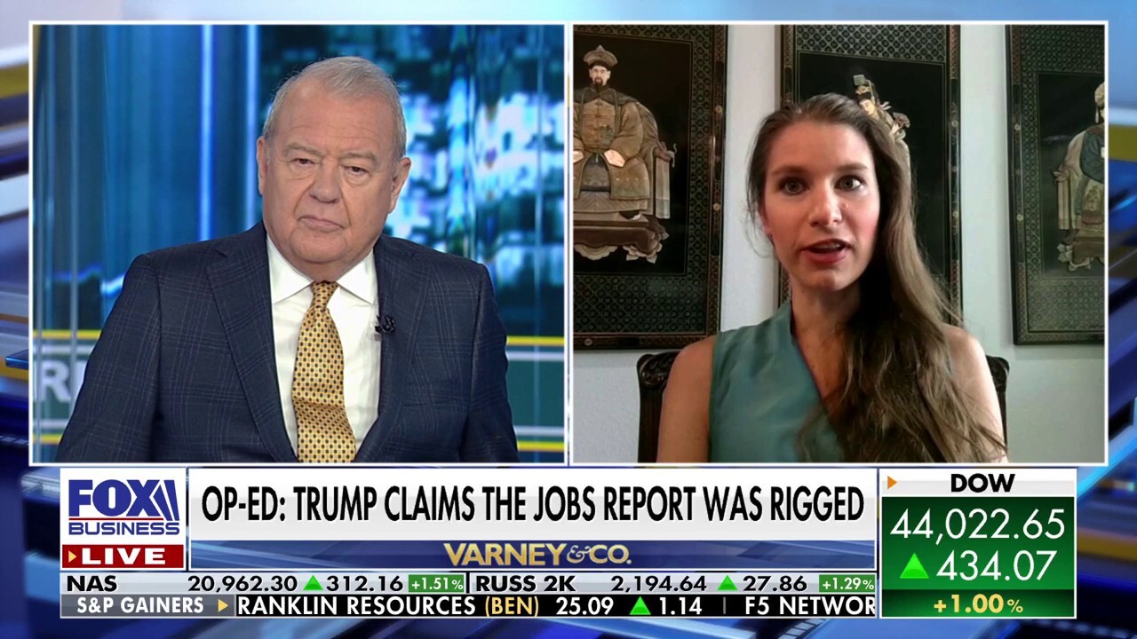 Wall Street Journal editorial board member Allysia Finley discusses President Donald Trumps claim that the jobs report was politically manipulated before the election to help Joe Biden on Varney & Co.