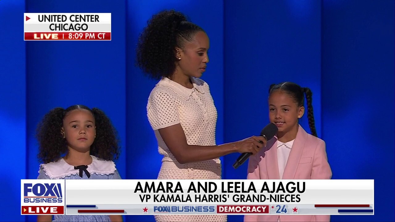 Kerry Washington and Kamala Harris' great-nieces teach crowd how to pronounce her name