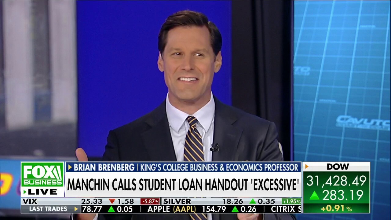 Fox News contributor and The King's College economics professor Brian Brenberg calls Biden's student loan handouts a 'political payoff' and 'vote-buying scheme.'