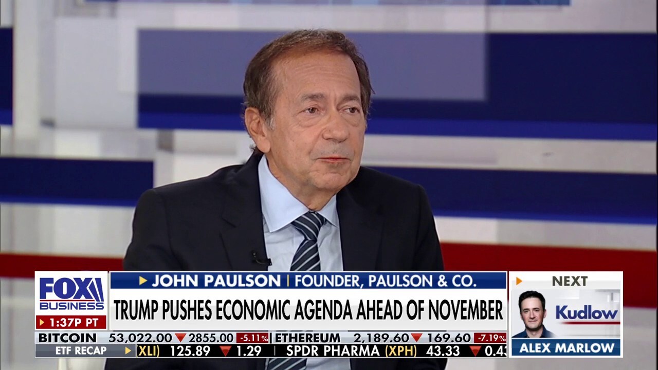  Paulson & Co. founder John Paulson reacts to the former president's economic agenda ahead of the November election on 'Kudlow.'