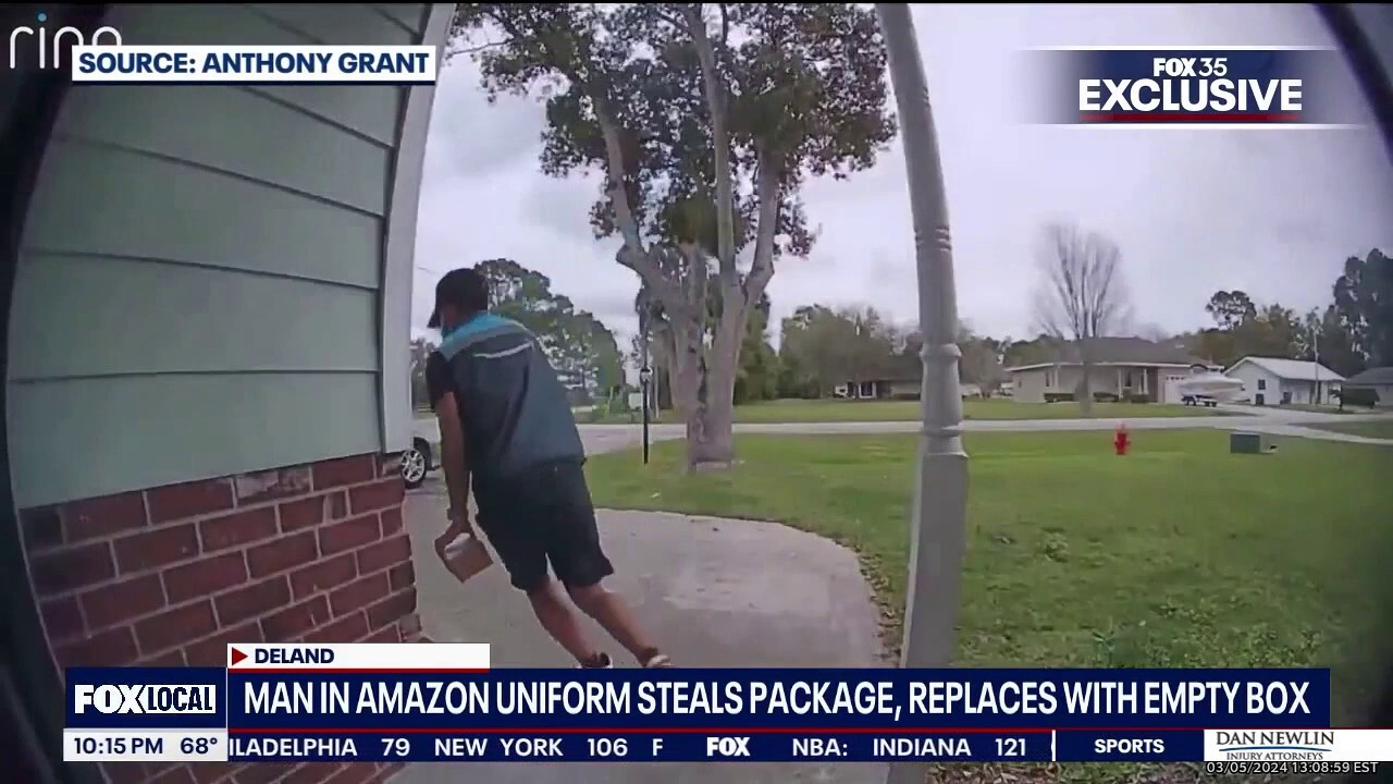 Volusia Sheriff's Office is investigating after home surveillance video caught a man wearing an Amazon uniform replacing a package delivered to someone's home minutes prior with an empty box. FOX 35 Orlando reports. 