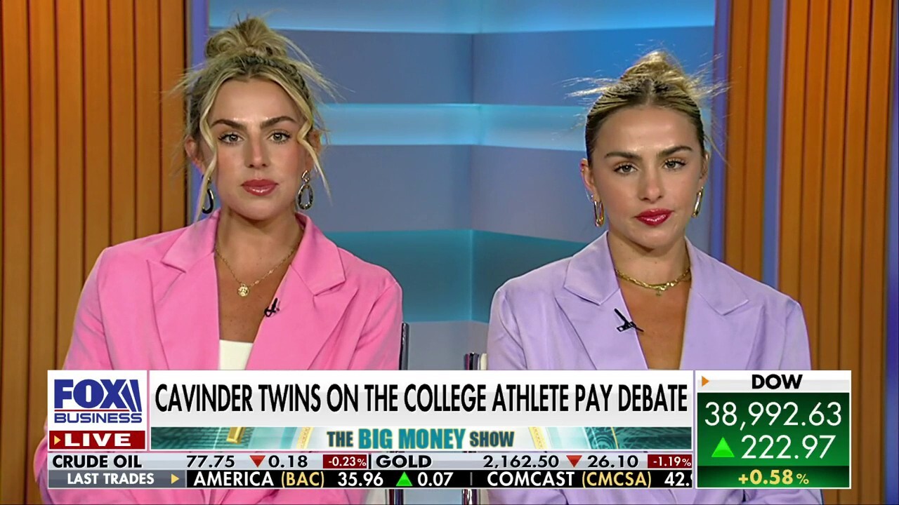 Social media influencers Haley and Hanna Cavinder weigh in on the college-athlete pay debate as lawmakers discuss the regulations surrounding student-athlete compensation. 