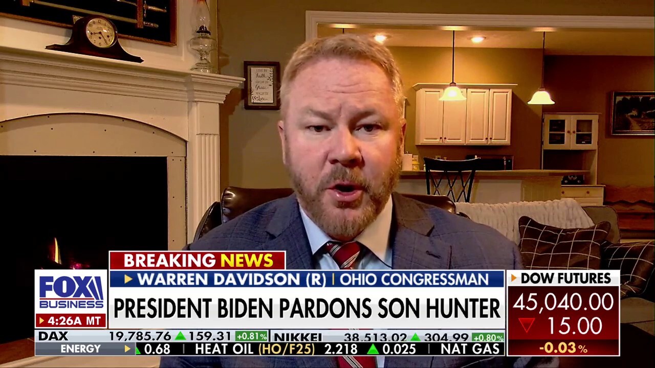 Rep. Warren Davidson, R-Ohio, says President Biden's pardon of his son Hunter could expand to other members of the 46th first family.