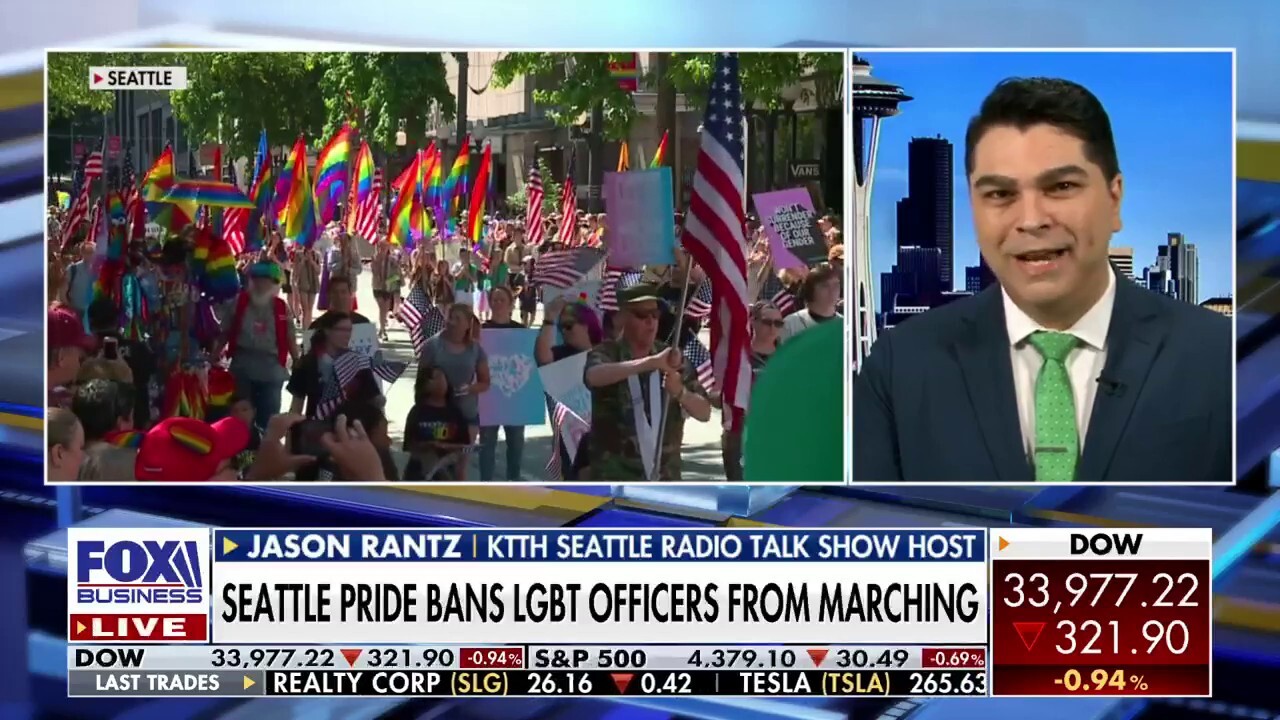 KTTH Seattle radio talk show host Jason Rantz says the parade banning LGBTQ cops from participating in their uniforms is driven by a far-left ideology on ‘Varney & Co.’