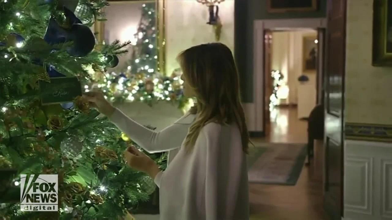 The White House halls are officially decked for Christmas