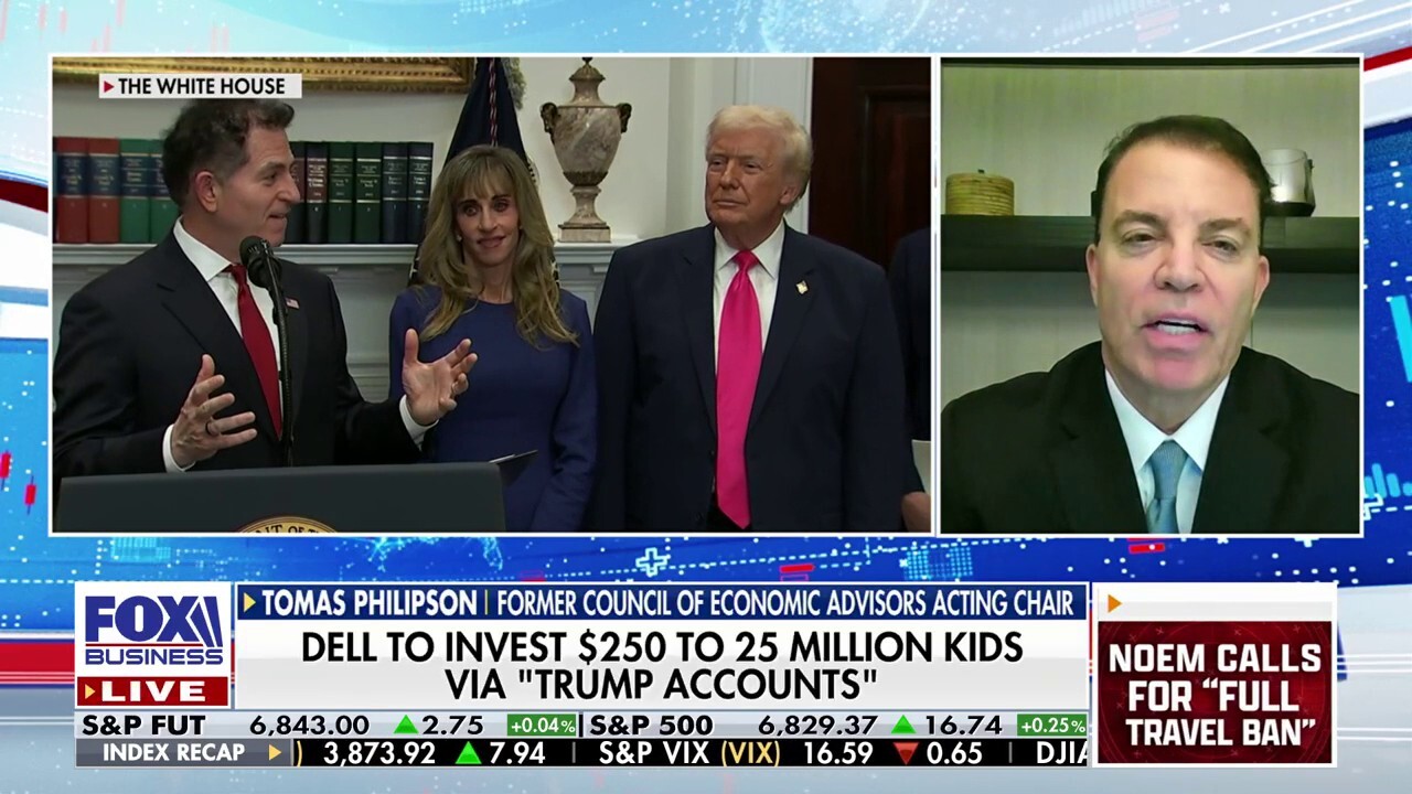 Former White House Council of Economic Advisers acting chair Tomas Philipson calls the Dell family’s $6.25 billion pledge to children a ‘tremendous effort’ and chimes in on President Donald Trump’s income tax proposal on ‘The Bottom Line.’