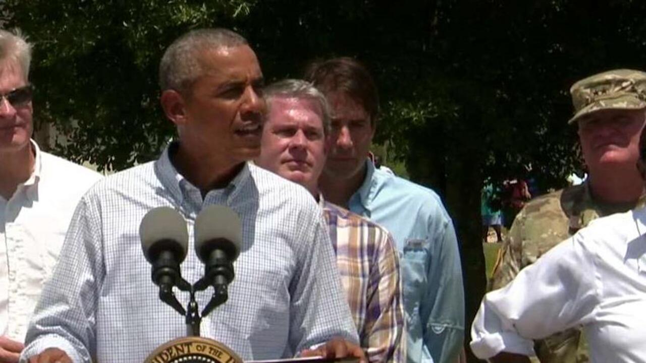 Obama details federal response for Louisiana flood victims 