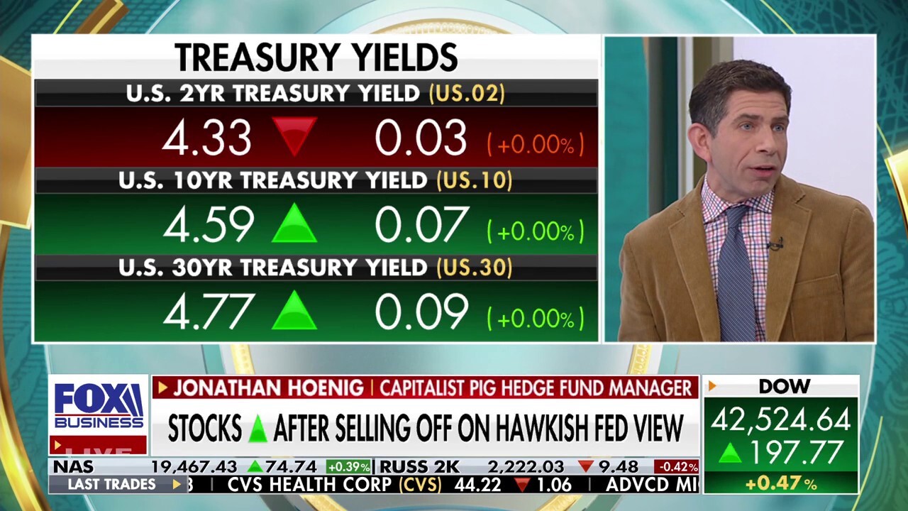 Capitalist Pig hedge fund manager Jonathan Hoenig reacts to the market selloff after the Fed projected fewer rate cuts in 2025 on ‘The Big Money Show.’