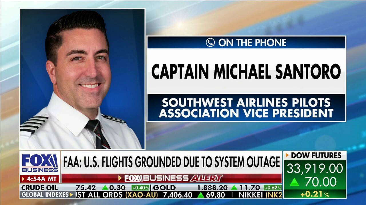 Southwest Airlines Pilots Association Vice President Cpt. Michael Santoro reacts to the FAA's nationwide technical system outage.