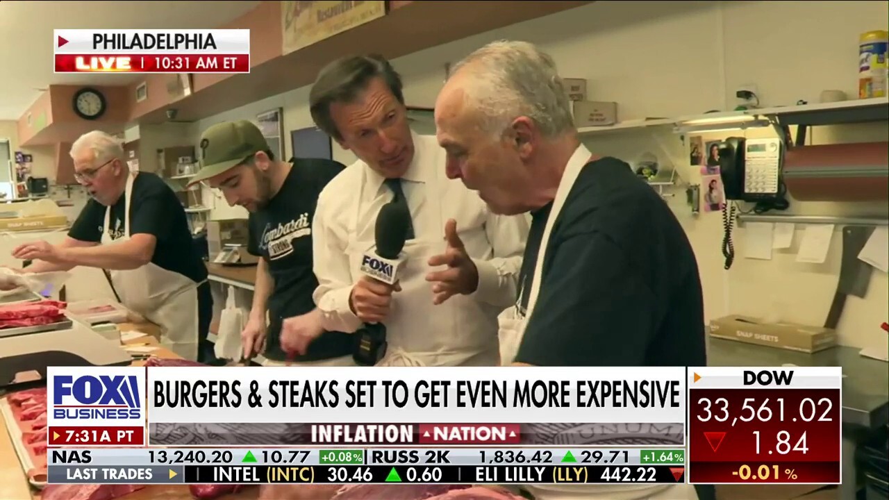 FOX Business' Jeff Flock reports from a butcher shop in Philadelphia, Pennsylvania, where inflation has impacted the owner and his customers.