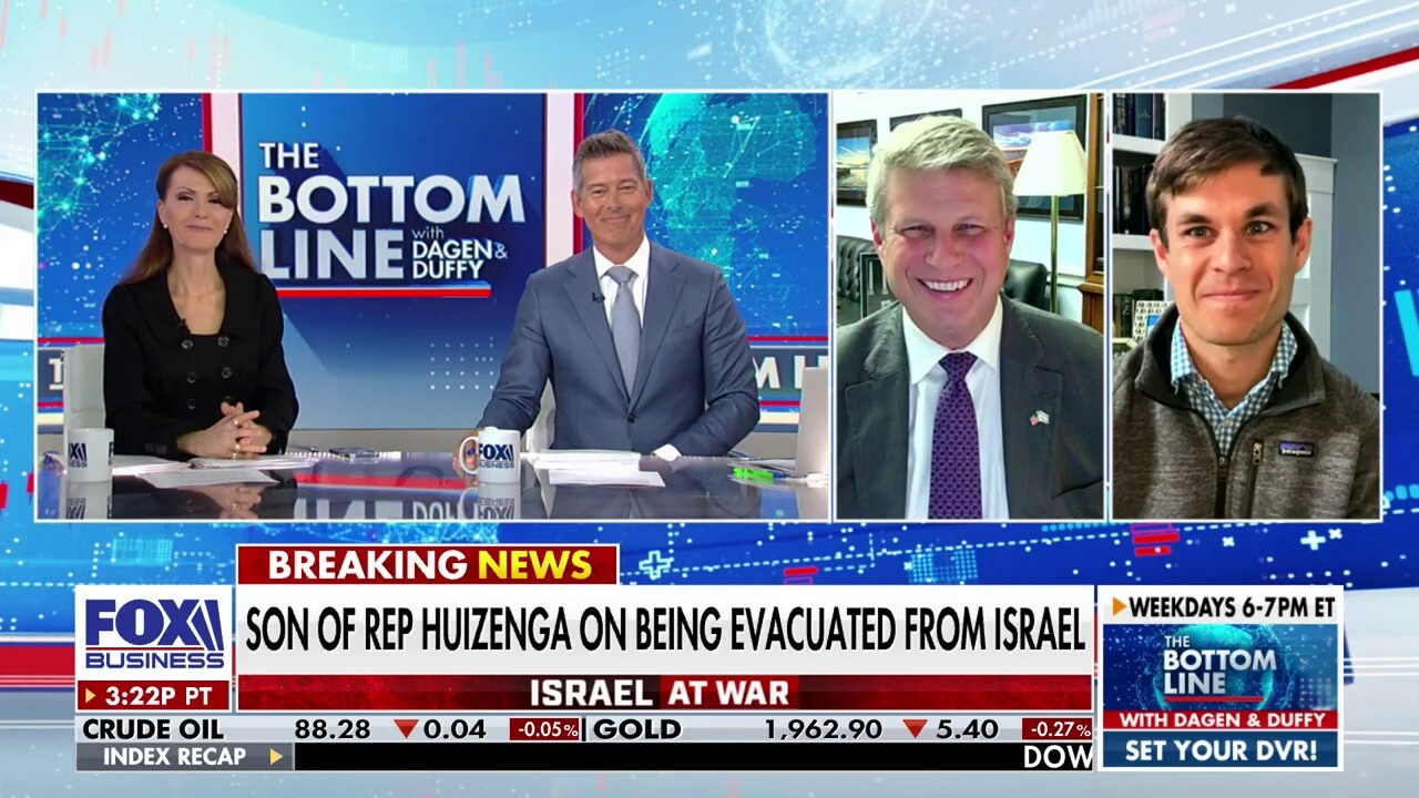 Adrian Huizenga, son of Rep. Bill Huizenga, opens up about the rescue amid the Israel-Hamas war on 'The Bottom Line.'