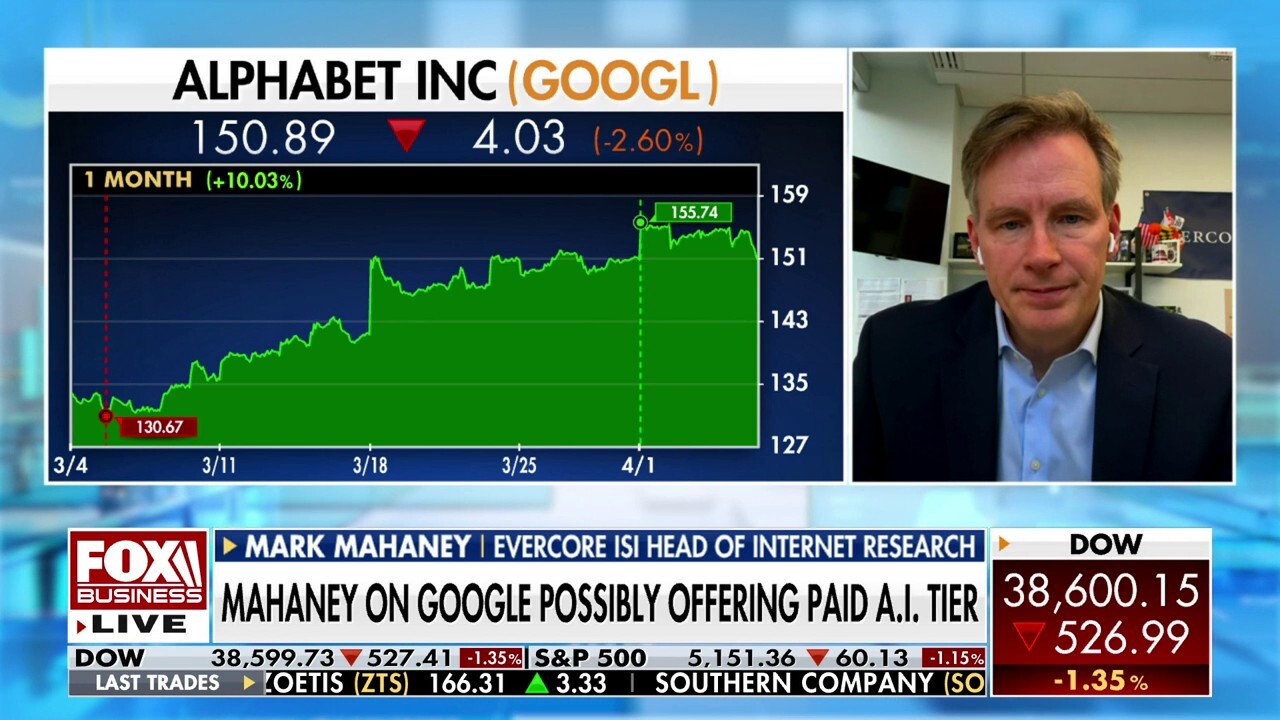 Evercore ISI head of internet research Mark Mahaney joins ‘The Claman Countdown’ to discuss Google potentially putting some of its AI capabilities behind a paywall.