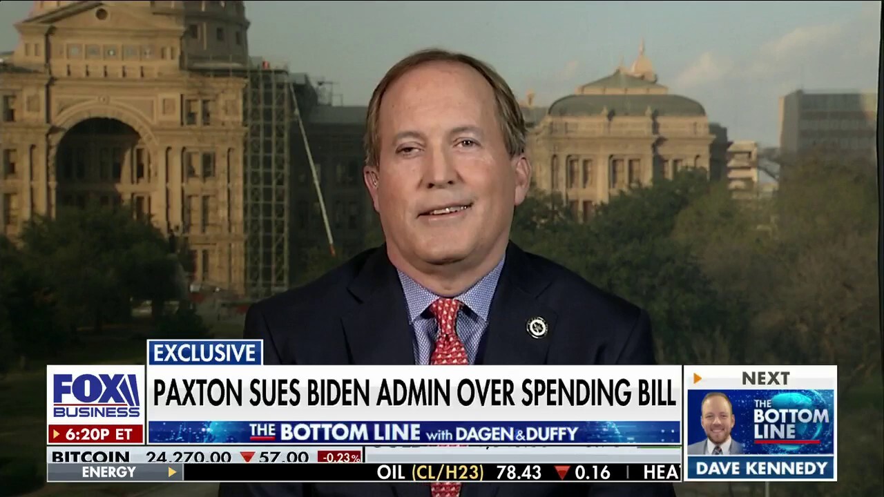 Paxton sues Biden admin over spending bill