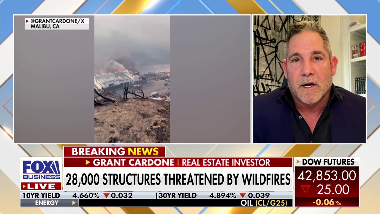 California is guilty of a 'mismanagement of priorities,' Grant Cardone scolds as home is destroyed