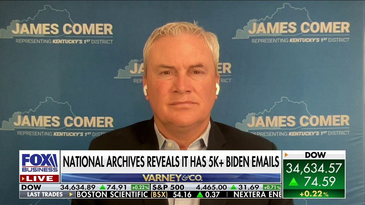 Rep. James Comer on Biden's pseudonyms as National Archives reveals it has over 5K the then-vp's emails