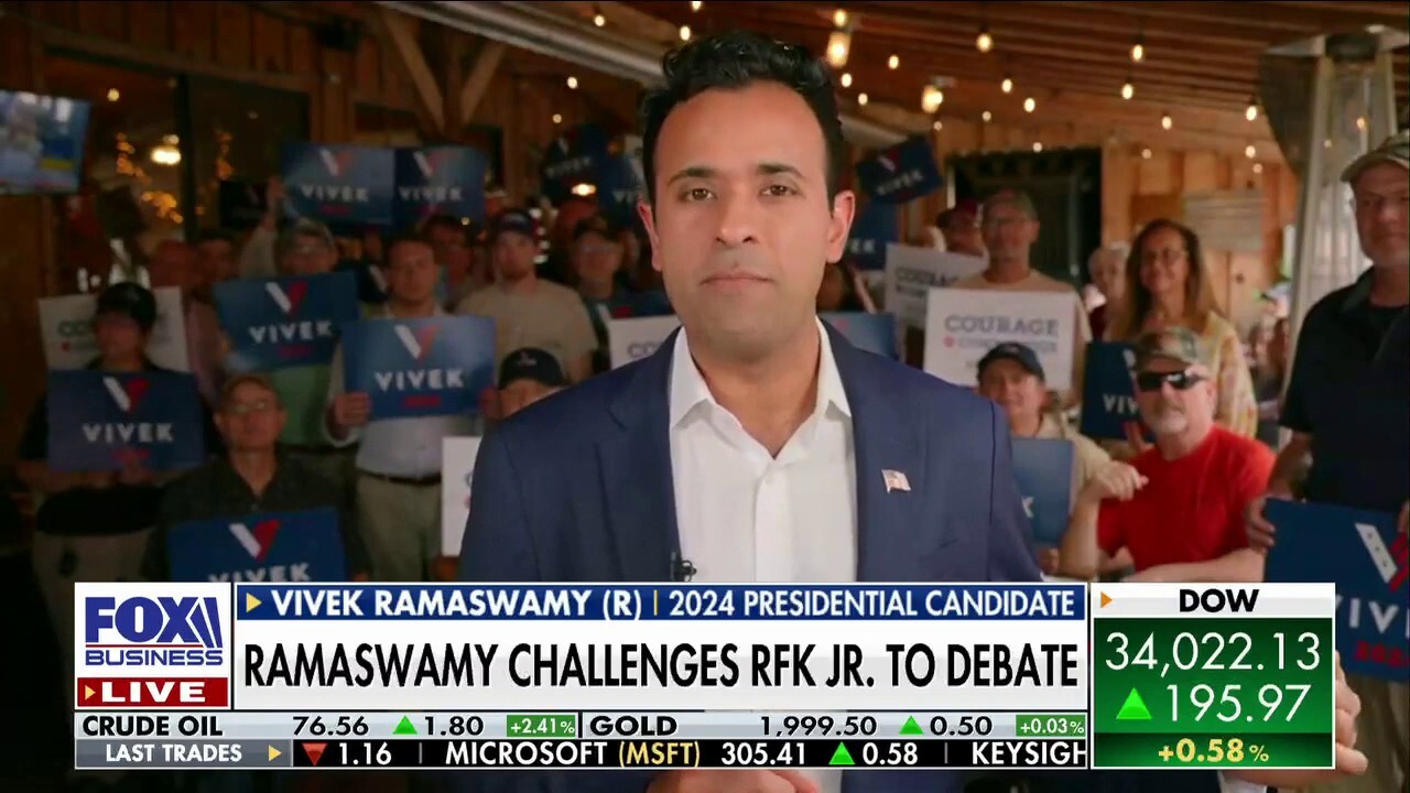 GOP presidential candidate Vivek Ramaswamy discusses the Republican primary debates, challenging Robert F. Kennedy Jr. to a debate, the ongoing Disney vs. DeSantis battle, government spending and education.