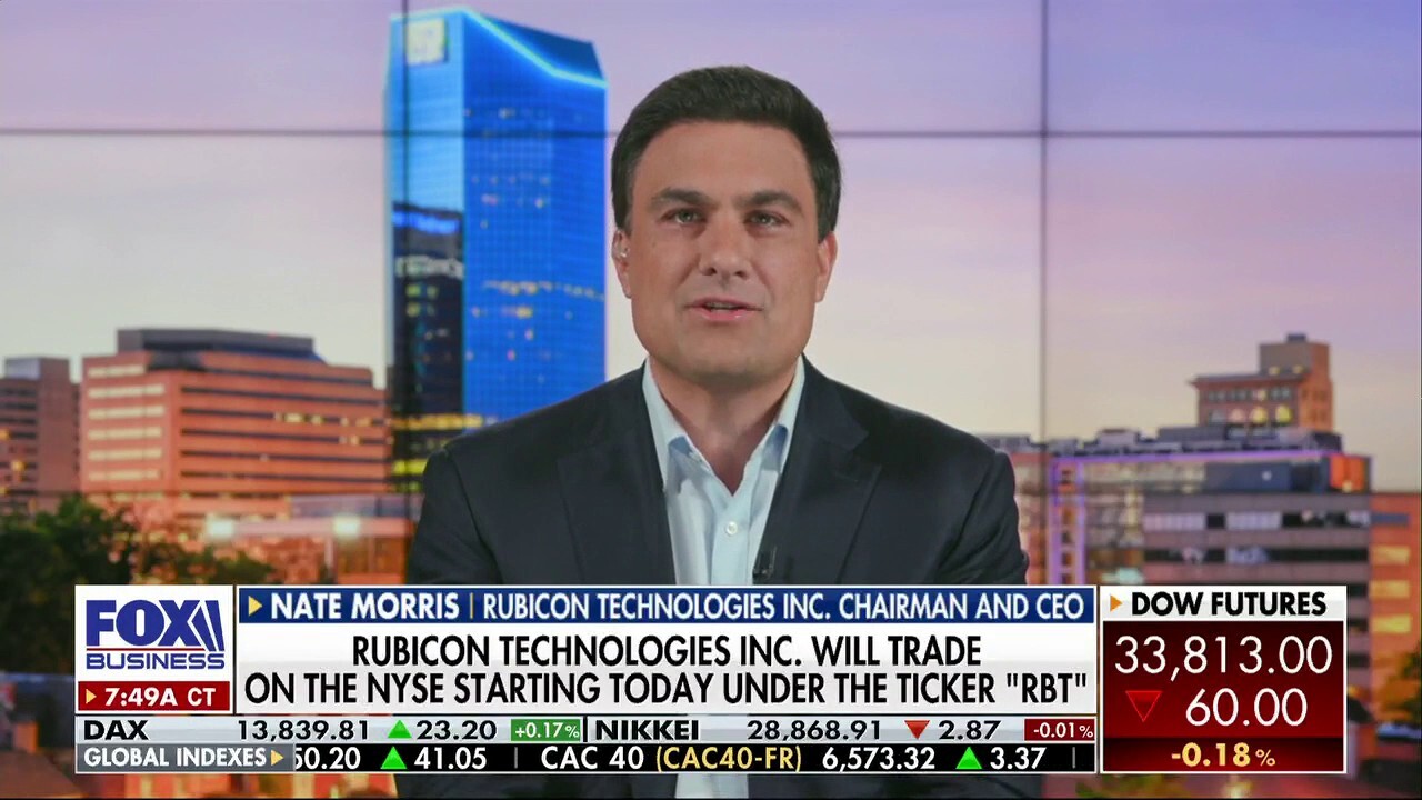 Rubicon Technologies Inc. Chairman and CEO Nate Morris says it's hard to bet against garbage as the company begins public trading on the New York Stock Exchange Tuesday.