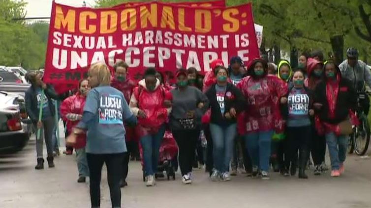 'Fight for 15' protest outside McDonald's headquarters
