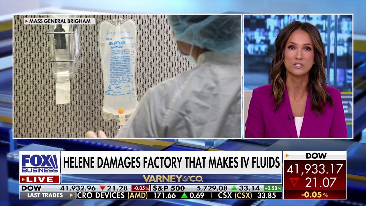 Hurricane Helene flooded major manufacturing facility responsible for 60% of country's IV fluid 