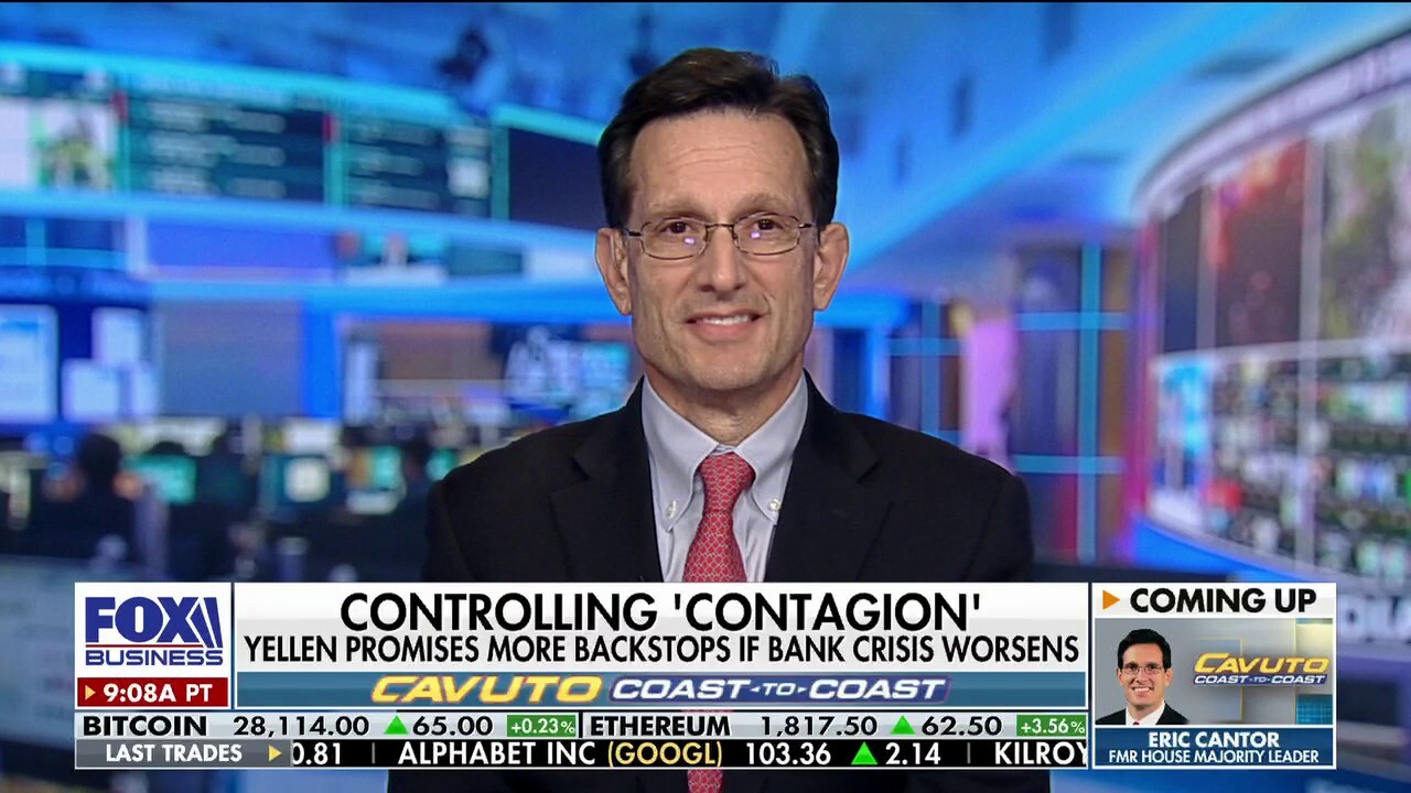 Former House Majority Leader Eric Cantor argues federal regulators and large banks came to the bankruptcy rescue to ensure Americans' 'confidence' in regional banks.