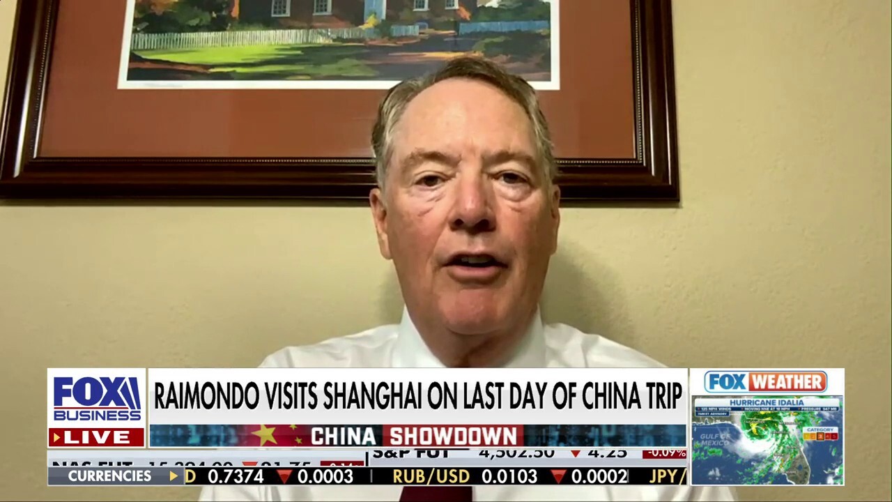 Former U.S. Trade Representative Robert Lighthizer discusses Commerce Secretary Gina Raimondo's trip to Beijing, trade with China, Americans investing in Chinese companies and the Biden administration's handling of the adversary.