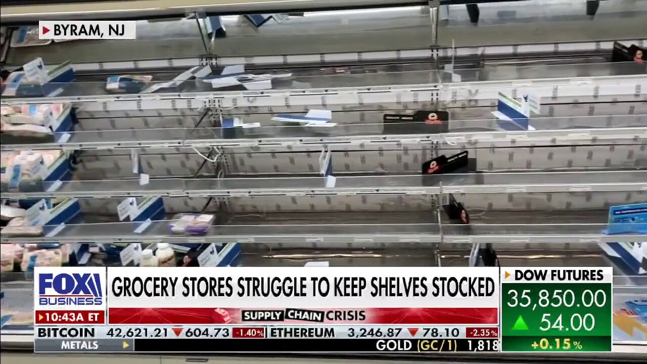 Grocery stores sport bare shelves due to labor shortages