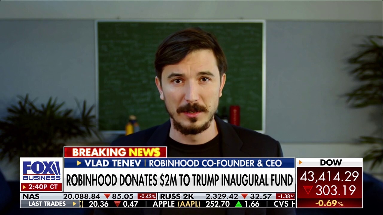 Robinhood co-founder and CEO Vlad Tenev unpacks the company's $2 million donation to the Trump inaugural fund on 'The Claman Countdown.'