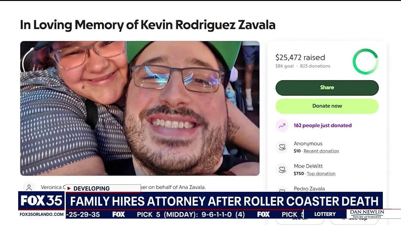 The family of 32-year-old Kevin Rodriguez Zavala has retained civil rights attorney Ben Crump. Zavala died after riding Stardust Racers at Universal Epic Universe on Sept. 17, 2025. Credit: FOX 35 Orlando