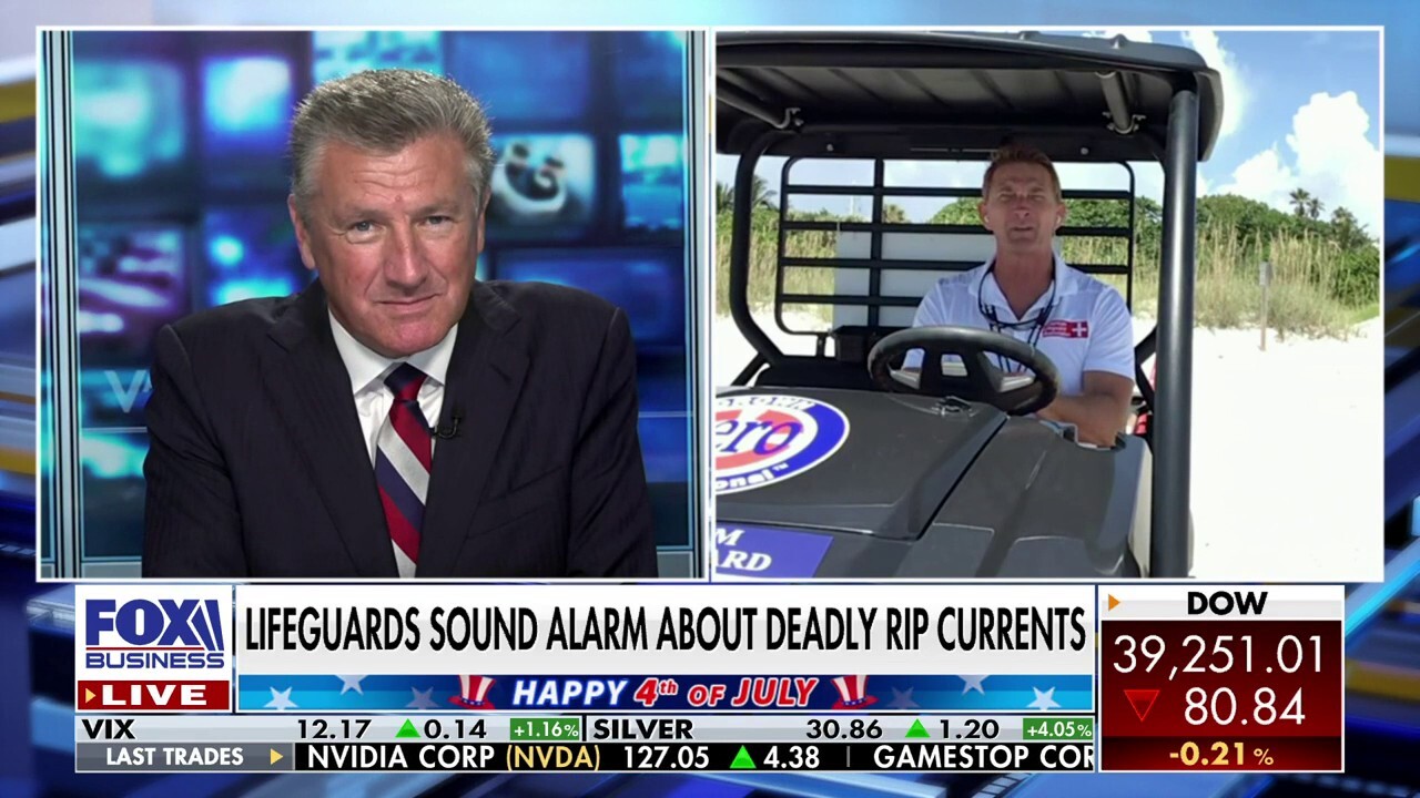 American Lifeguard Association spokesperson Wyatt Werneth joins 'Varney & Co.' to warn about rip currents, provide beach safety tips and discuss the lifeguard shortage.