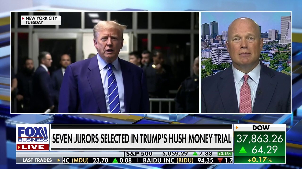 Former acting Attorney General Matthew Whitaker weighs in on Trump hush money trial, the jury selection and the possibility of the former president missing his son's high school graduation.