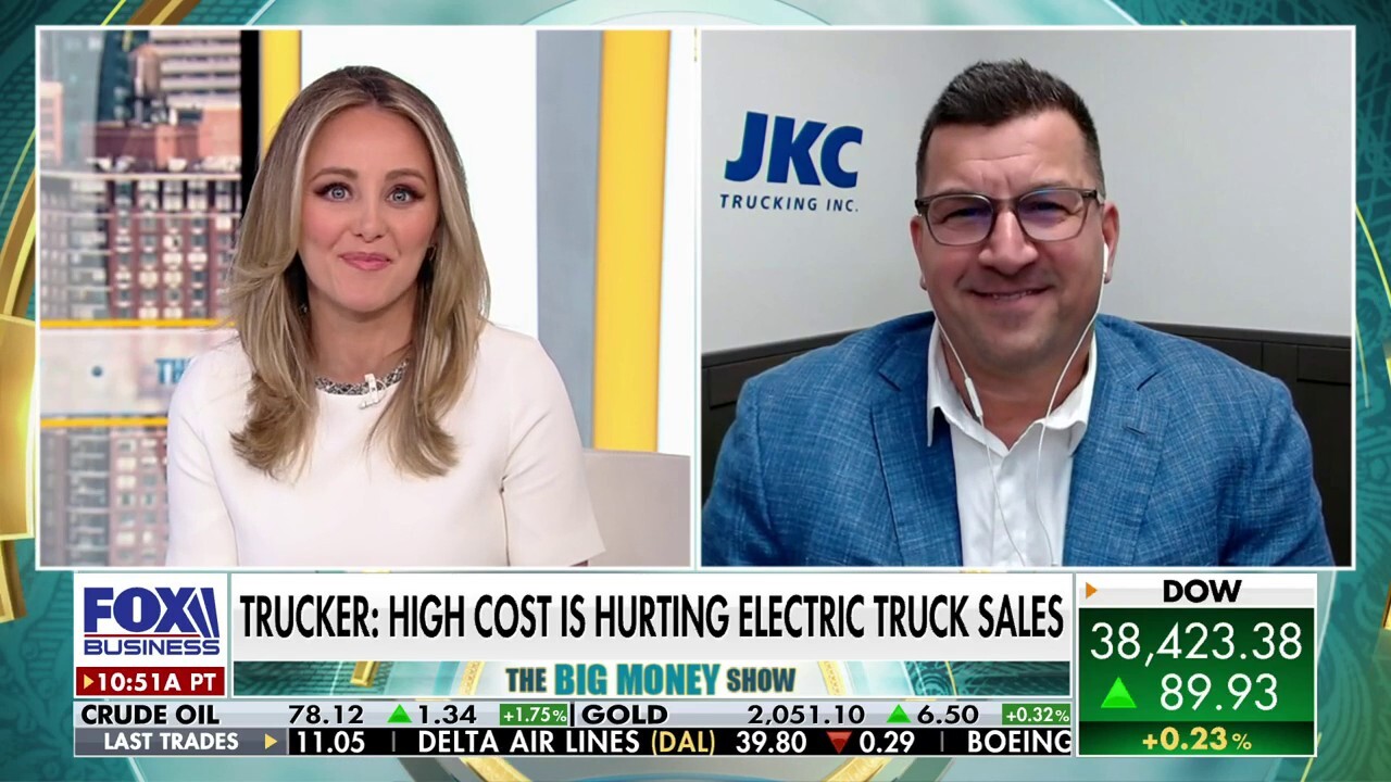 JKC Trucking co-owner and vice president Mike Kucharski says the long-distance range for electric trucks is ‘not practical’ during an appearance on ‘The Big Money Show.’