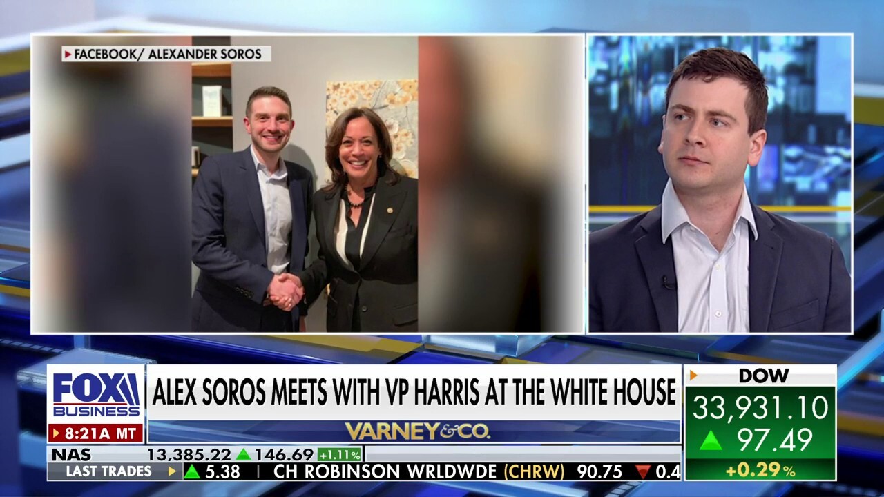 ‘Man Behind the Curtain’ author Matt Palumbo reacts to George Soros’ son, Alexander Soros, boasting about a meeting with Vice President Harris on ‘Varney & Co.’