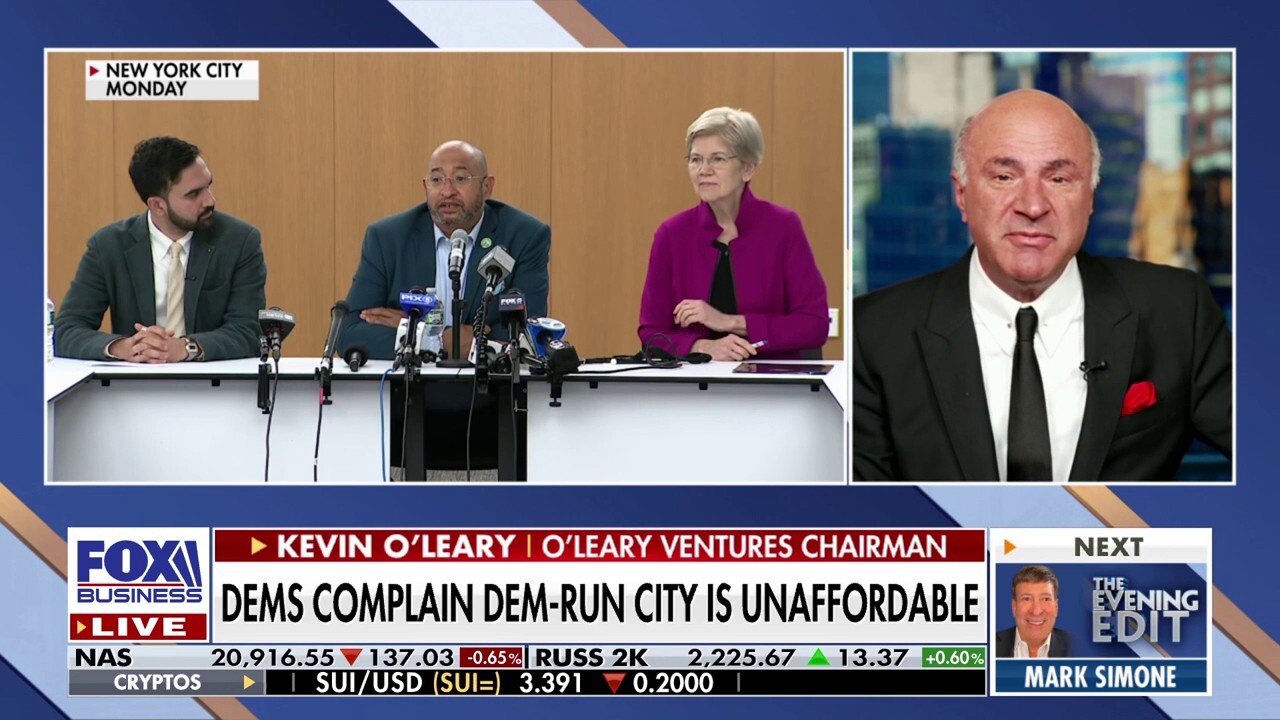 Kevin O'Leary criticizes Sen Elizabeth Warren's support of Zohran Mamdani