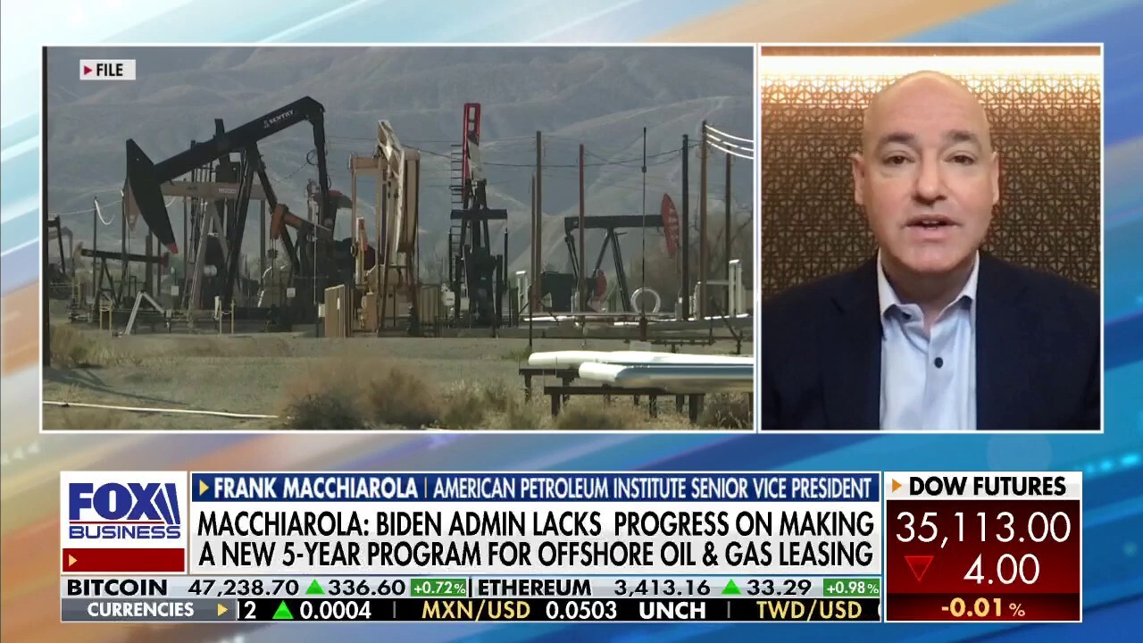 American Petroleum Institute Senior Vice President Frank Macchiarola details a study that found Biden’s five-year offshore oil and gas lease programs cost the U.S. the same amount of oil imported from Russia before its invasion of Ukraine.