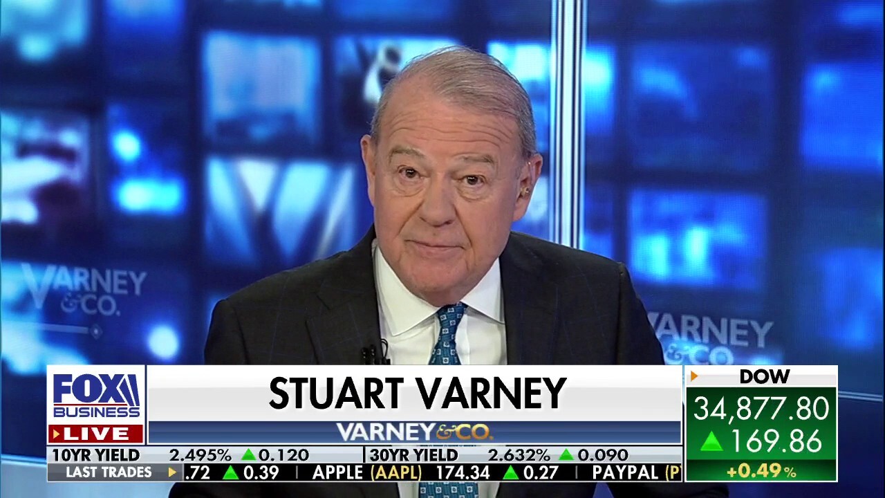 FOX Business host Stuart Varney argues Americans' grocery bills spiked as 'Biden flooded the economy with cash.