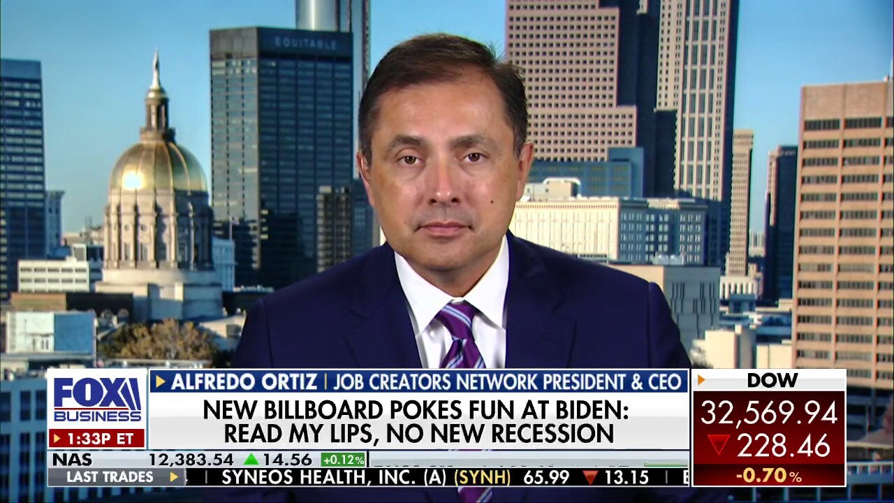 Job Creators Network President and CEO Alfredo Ortiz slams Biden trying to claim to the American people that the United States is not in recession