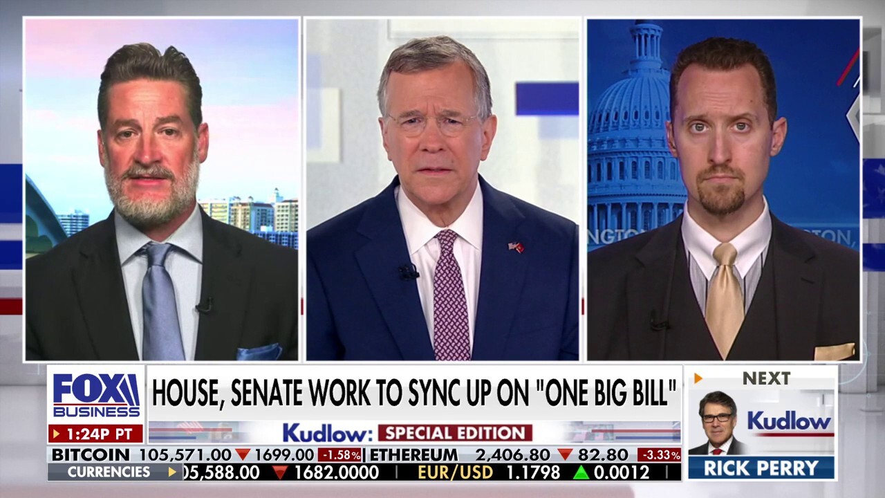 Rep. Greg Steube, R-Fla., and EJ Antoni discuss efforts to secure President Donald Trumps agenda through the passage of the big, beautiful bill on Kudlow.