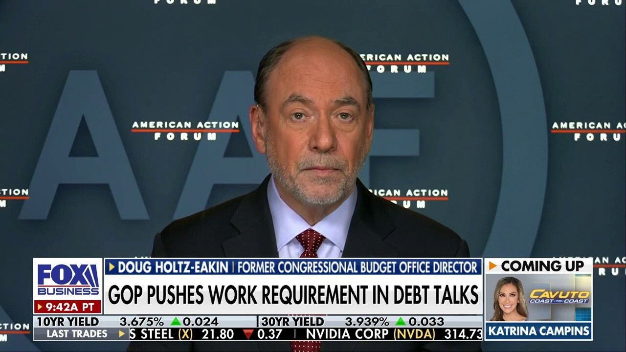 Former Congressional Budget Office Director Douglas Holtz-Eakin joined ‘Cavuto: Coast to Coast’ to discuss the GOP’s push for work requirements as the debt ceiling standoff continues.  